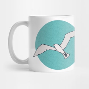 Seagulls in front of turquoise blue sky Mug